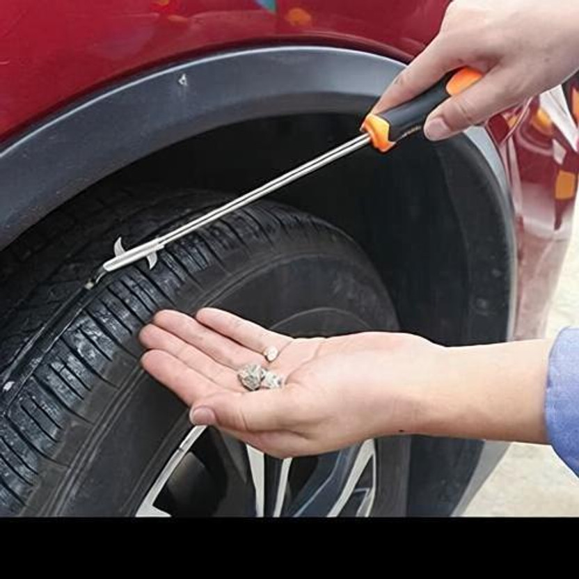rasdion 2 in 1 Car Tire Stone Cleaning Hook, Tire Groove Stones Removing Tool Vehicle Tool Kit