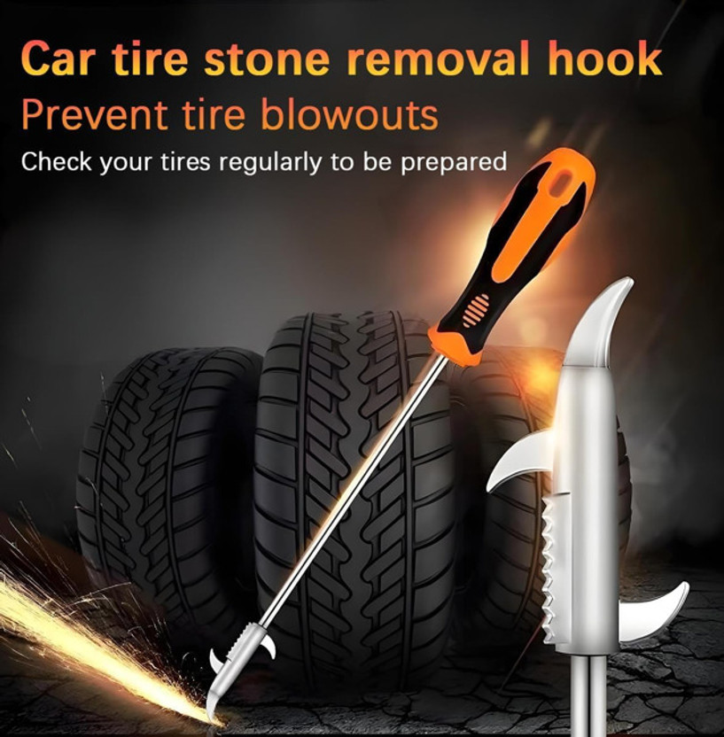 NAKODATRENDS NAKODATRENDS Car Wheel Stone Removal Hook, Stainless Steel Tyre Hook Yellow Black Vehicle Tool Kit - Flipkart Deal