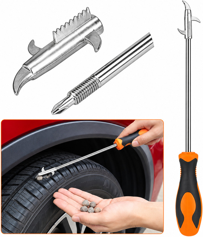 AKIKOAOKI 3-in-1 Car Tyre Stone Remover Tool. Vehicle Tool Kit
