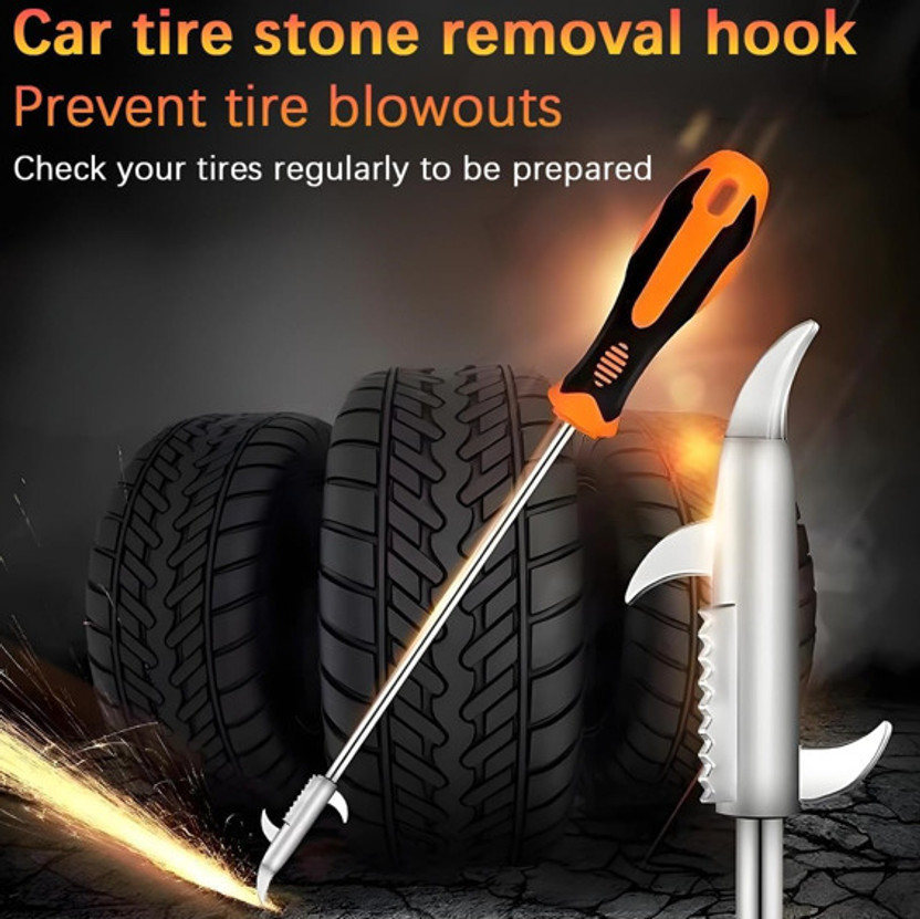 NAKODATRENDS Car Tire Stone Remover Tool, 3-in-1 Tread Cleaning Hook Heavy Duty Vehicle Tool Kit