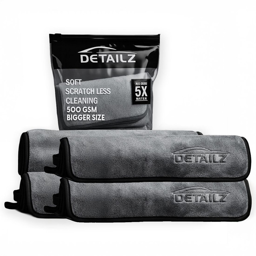 DETAILZ DETAILZ Microfiber, Fabric Vehicle Washing  Cloth(Pack Of 4, 600 GSM) - Flipkart Deal
