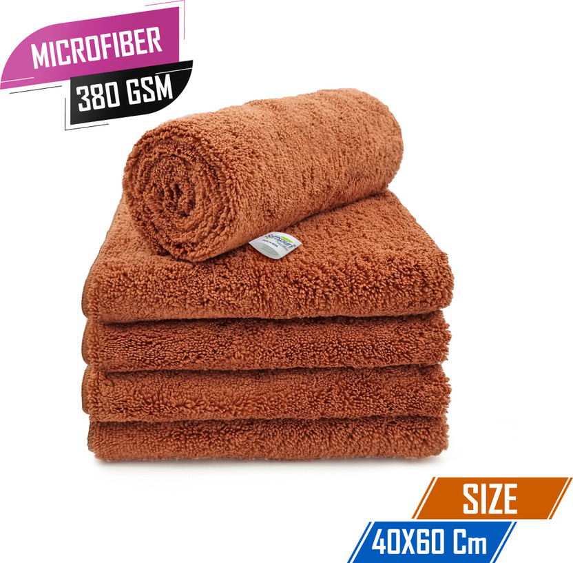 SOFTSPUN Microfiber Vehicle Washing  Cloth(Pack Of 5, 380 GSM)