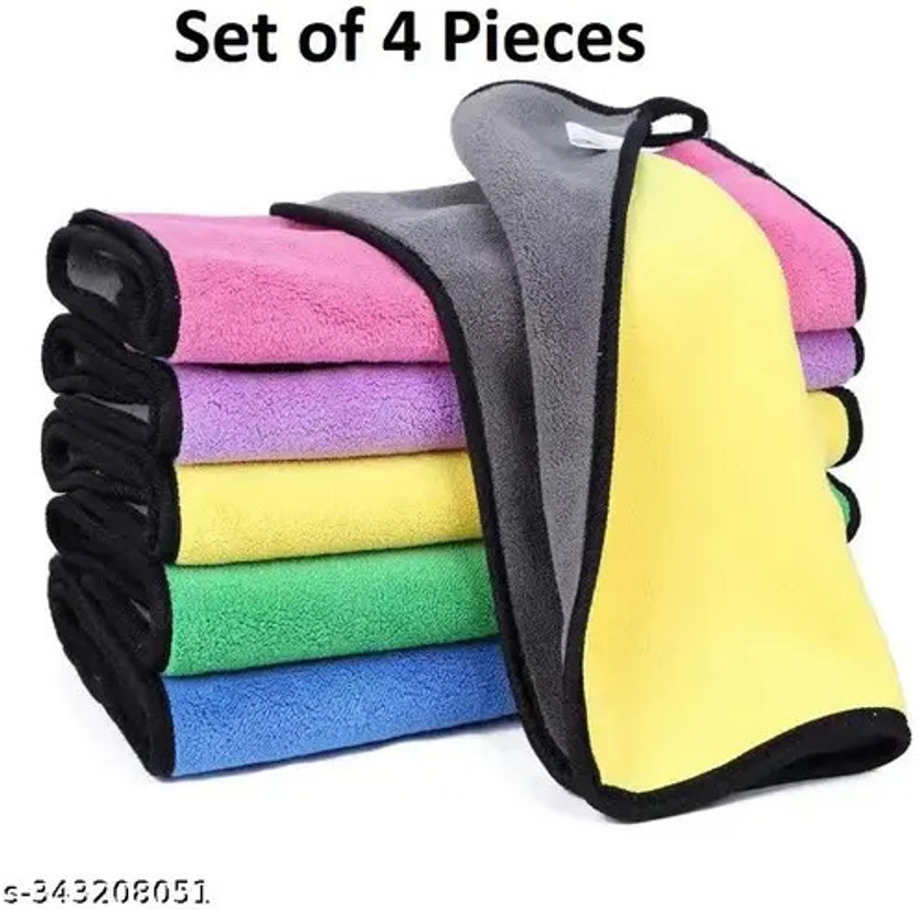 NIZARAM Microfiber Vehicle Washing  Cloth(Pack Of 4, 600 GSM)