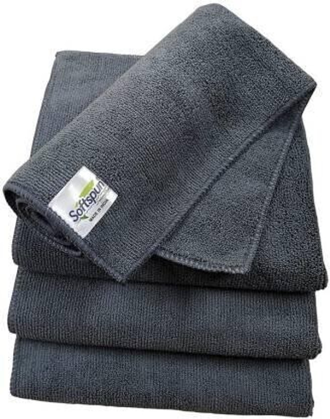 SOFTSPUN Microfiber Vehicle Washing  Cloth(Pack Of 4, 340 GSM)