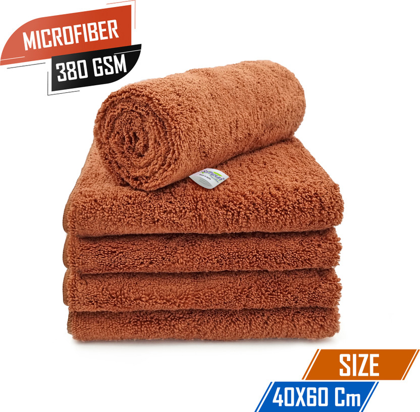SOFTSPUN Microfiber Vehicle Washing  Cloth(Pack Of 5, 380 GSM)