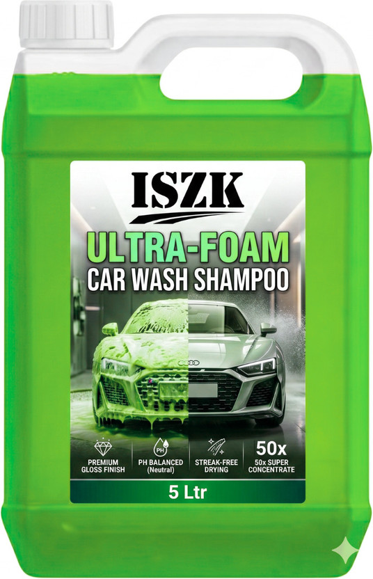 ISZK Car Wash Shampoo 5L Royal Finish Car Wash Cleaning Liquid Car Washing Liquid(5000 ml)