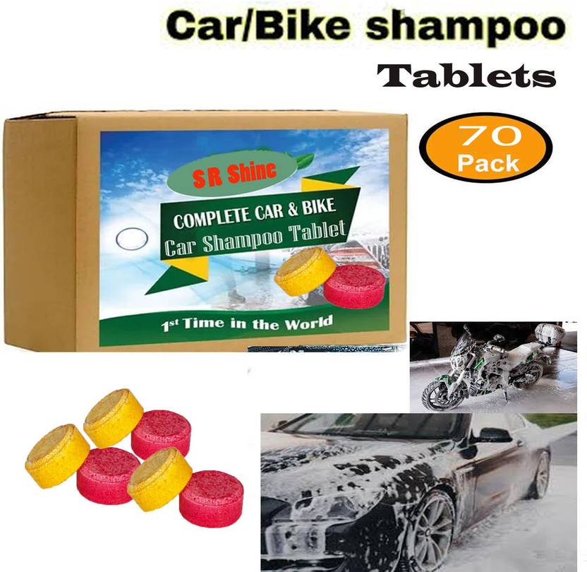 S R SHINE Car Wash Foaming concentrate tablets Car Washing pack of 70