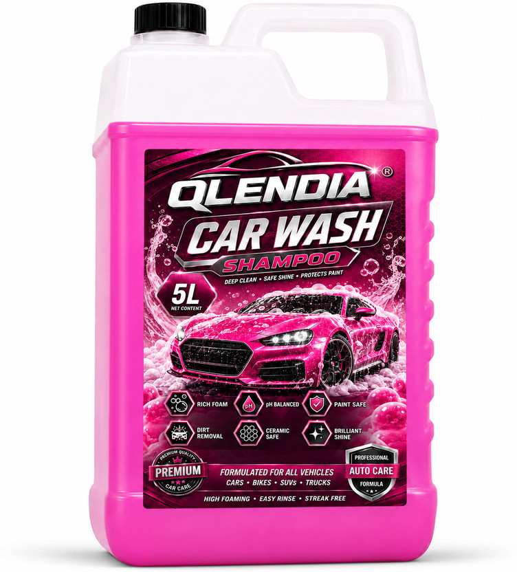 Qlendia High Foaming Car-Wash Shampoo With Added Silicones For Spot Cleaning Car Washing Liquid(5000 ml)