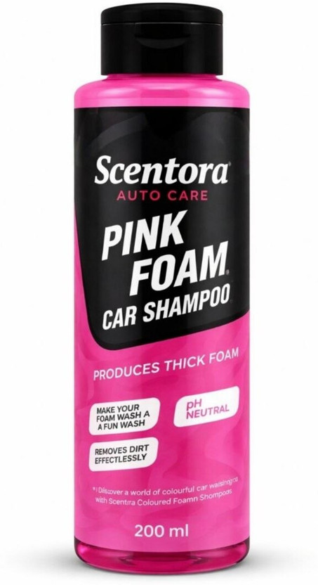 SCENTORA Pink Foam Car Shampoo High Foaming pH Neutral Car Wash for Cars & Bikes Car Washing Liquid(200 ml)