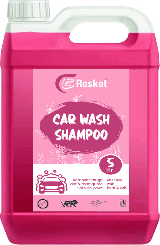 EROSKET High Foaming Car Wash Shampoo With Added Silicones For Spot Cleaning - 5 Liter Car Washing Liquid(5000 ml)