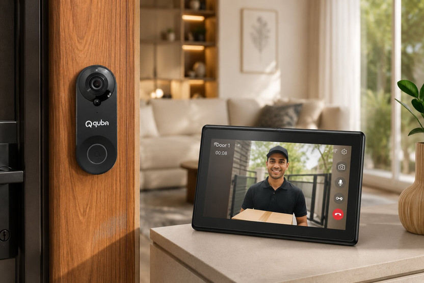 Quba Smart WiFi Video Door Phone with 7 Inch Indoor Monitor | HD Video Doorbell Video Door Phone(Wired Single Way)