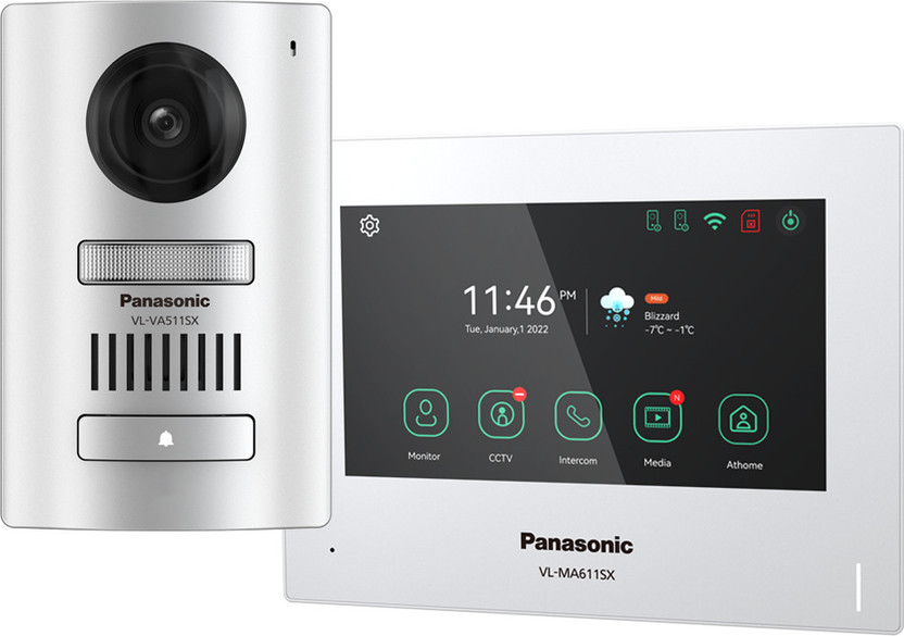 Panasonic VL-SA611SX 7 inch Wide Color Screen Wi-Fi support and Mobile App Access Video Door Phone(Wireless Both Way)