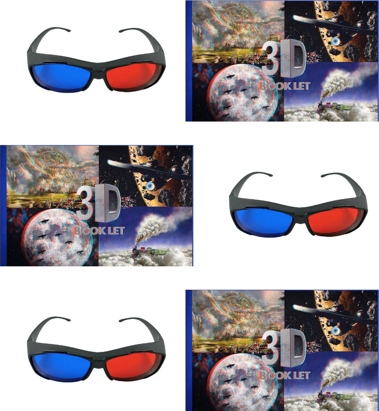 TRONICS INDIA Red Cyan 3D Glasses for YouTube, Projectors & Movies with 32-Page 3D Booklet Video Glasses(Red Blue, Pack of - 3)