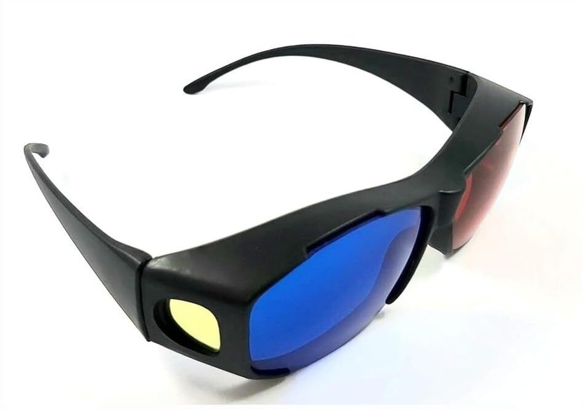 TRONICS INDIA Red Cyan 3D Glasses for YouTube, Movies & Projectors with 32-Page 3D Booklet Video Glasses(Red Blue)