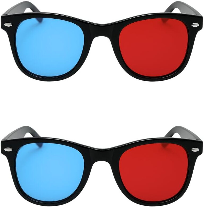 TRONICS INDIA Red Cyan 3D Glasses for YouTube, Movies & Projectors | Flexible Durable Video Glasses(Red Blue)