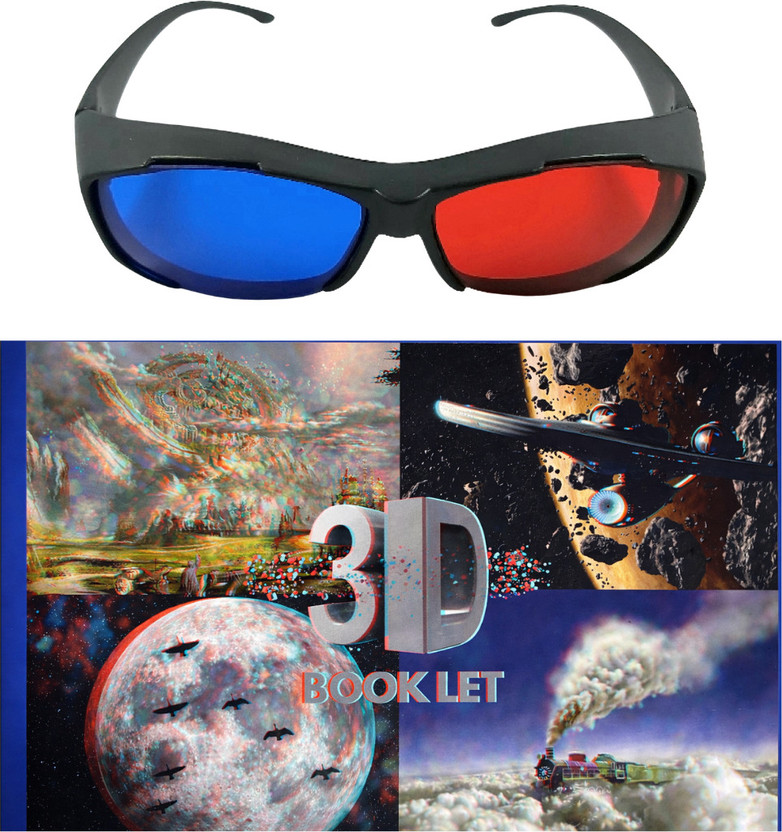 TRONICS INDIA Red Cyan 3D Glasses for YouTube, Movies & Projectors with 32-Page 3D Booklet Video Glasses(Red Blue Pack of 1)