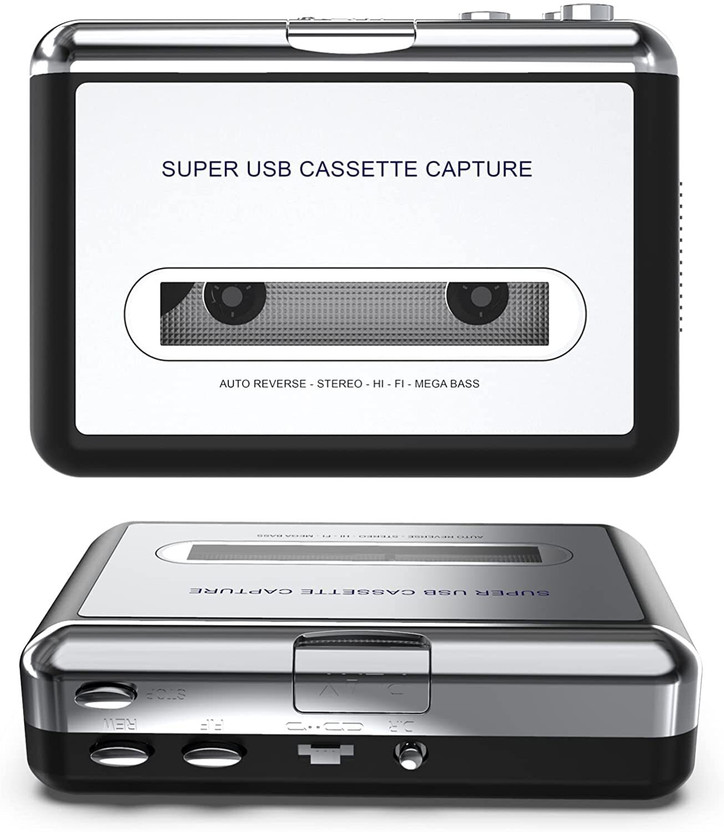 Etzin USB Cassette Player MP3 Portable USB 2.0 Handheld Tape to PC Super USB Cassette MP3 Player(Black, 0 Display)