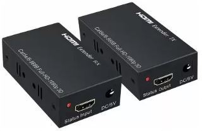TECHGEAR HDMI Extender 60m, 4k HDMI RX Receiver and TX Transmitter 60m HDMI Repeater 60 inch DVD Player(Black)
