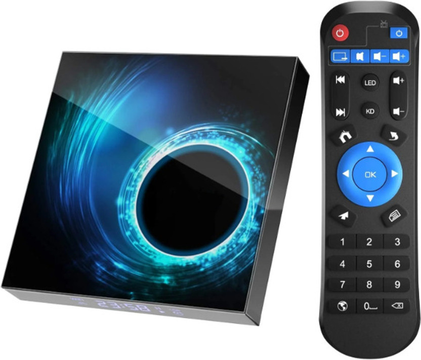 V88R Android TV Box 4GB RAM 32GB 4K UHD Dual WiFi Smart Box 0 inch Blu-ray Player(Black)
