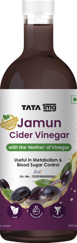 TATA 1mg Jamun Cider Vinegar for Blood Sugar Control & Metabolism Vinegar (500 ml) Vinegar(500 ml)