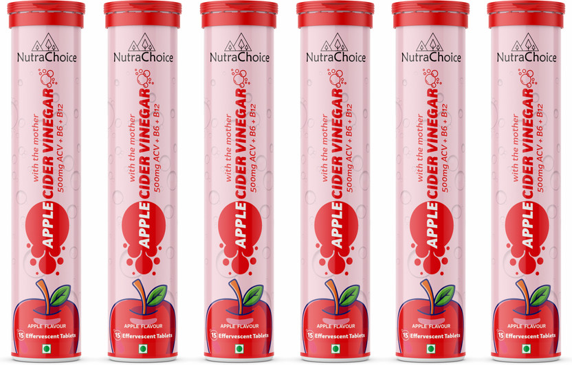 NutraChoice Apple Cider Vinegar for Weight Loss with Mother(6 x 15 Tablets)