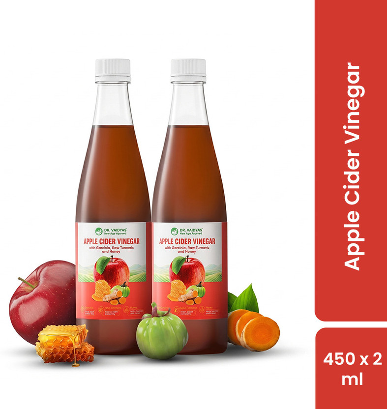 Apple DR. VAIDYA'S Apple Cider Vinegar Tasty (ACV) Juice | Garcinia | 6 Natural Herbs | Weight Loss Vinegar(2 x 450 ml) - Flipkart Deal