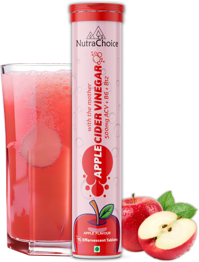 NutraChoice Apple Cider Vinegar for Weight Loss with Mother -15 Effervescent Tablets(15 Tablets)