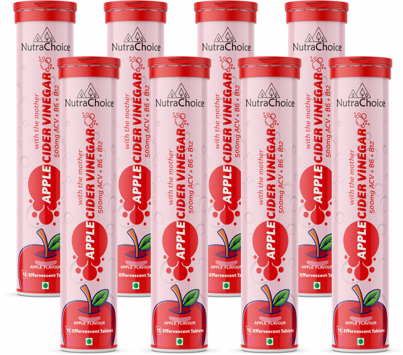 NutraChoice Apple Cider Vinegar for Weight Loss with Mother(8 x 15 Tablets)