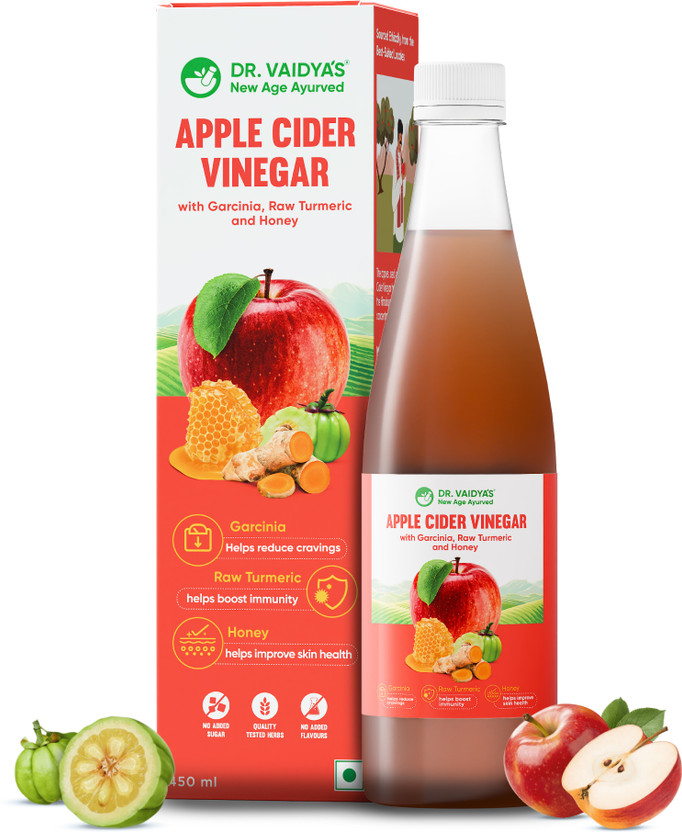 DR. VAIDYA'S Apple Cider Vinegar with Mother for Detox & Weight Management Vinegar(450 ml)