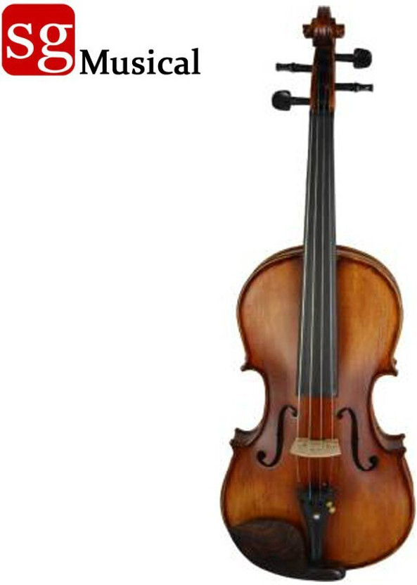 SG MUSICAL violin instrument for beginners Handmade Instrument Behala 4/4 Semi- Acoustic Violin(brown Yes)