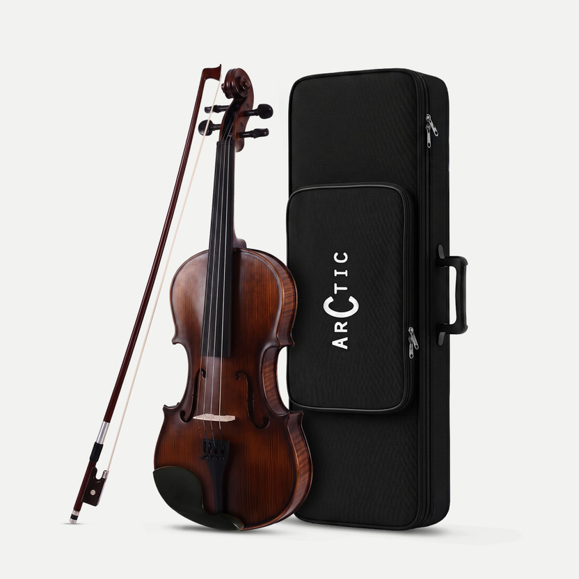 Arctic AR-SVK-01 | Arctic Apex 4/4 Violin With Bow, Rosin, Hard Case 4/4 Classical (Modern) Violin(Antique Matte Dark Brown Yes)