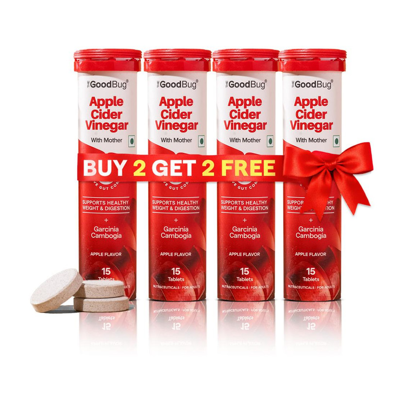 Apple The Good Bug Apple Cider Vinegar To Control Cravings & Weight loss - Effervescent(4 x 15 Tablets) - Flipkart Deal