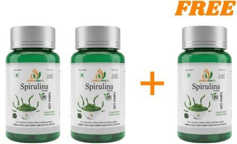 Chandraherbals Spirulina Super 120 Tablets – Pack of 2 | Buy One Get One Free(3 x 40 Tablets)