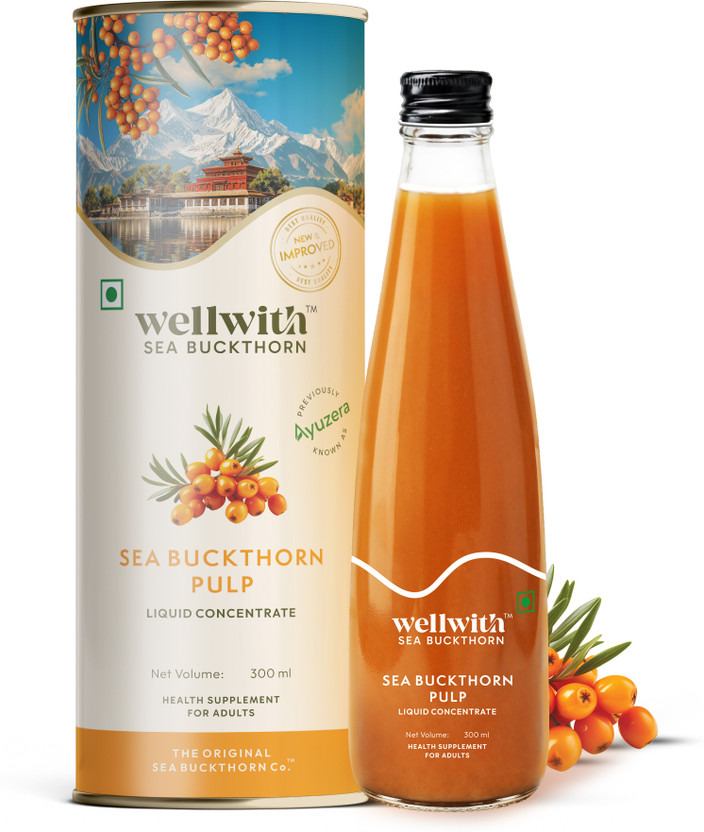 Wellwith Sea Buckthorn Juice| Antioxidants, Vitamin C, Omega 3 6 7 9 | Seabuckthorn Juice(300 ml)
