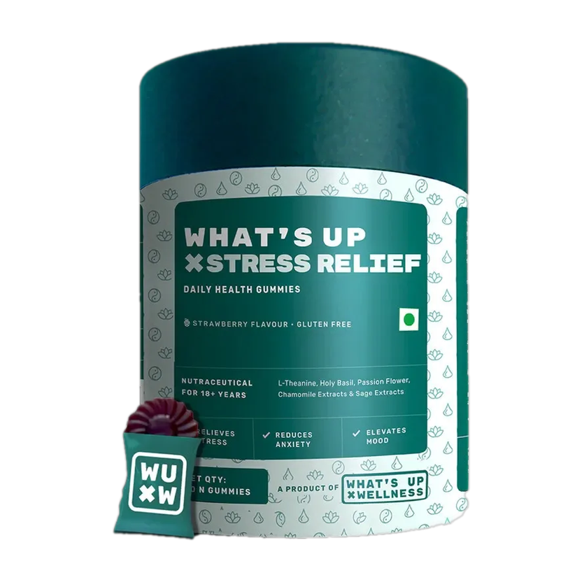 What's Up Wellness Stress & Anxiety Relief Gummies | 30 Days for Men & Women(30 No)