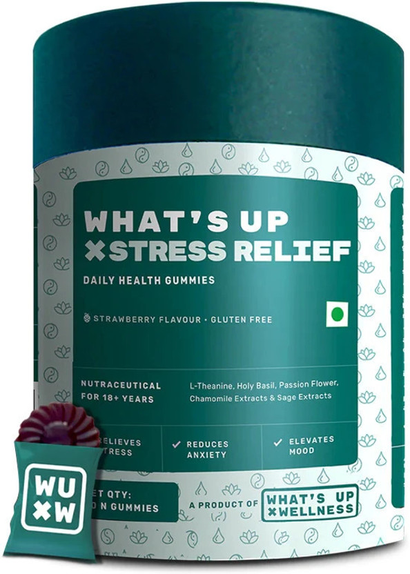 What's Up Wellness Stress & Anxiety Relief Gummies | 30 Days for Men & Women(30 No)
