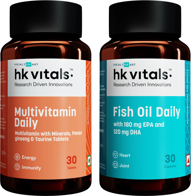 hk vitals Multivitamin Daily (30 Tablets) & Fish Oil Daily(30 Capsules)