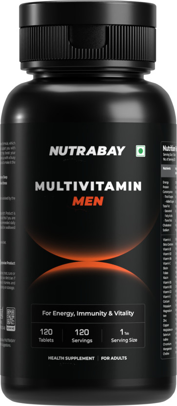 Nutrabay Pro Active Multivitamin for Men, Enhances Energy, Stamina & Immunity(120 Tablets)
