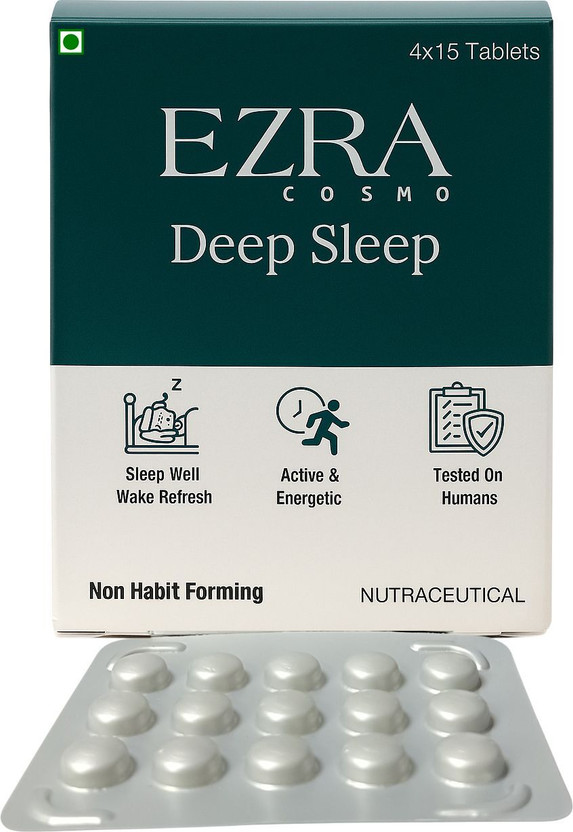 Ezra Cosmo Deep Sleep Tablets | Non-Habit Forming Sleep Support(60 Tablets)
