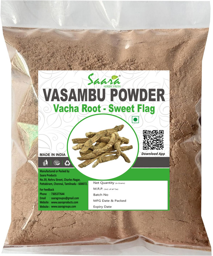 SAARA PRODUCTS Vasambu Powder, 100g, Vacha, Acorus Calamus, Sweet Flag, Vayambu(100 g)