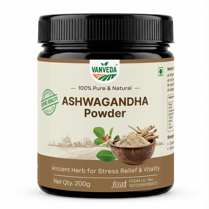 Vanveda Ashwagandha Powder | Herbal Supplement | Immunity Booster(200 g)