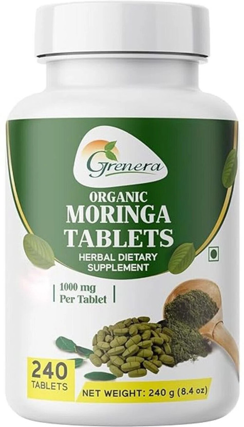 Grenera Moringa Tablets(1000mg)-240 Tablets/Bottle (Pack of 1)(240 No)