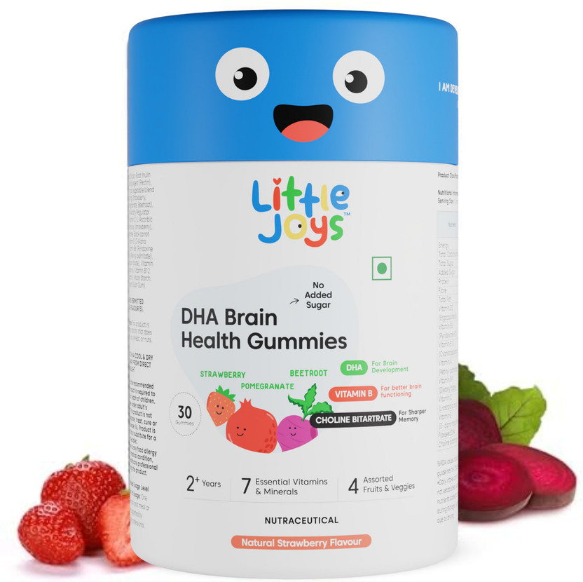 Little Joys DHA Brain Health Gummies for Kids 2-6 years| Improves Sleep,Mood & Concentration(30 No)