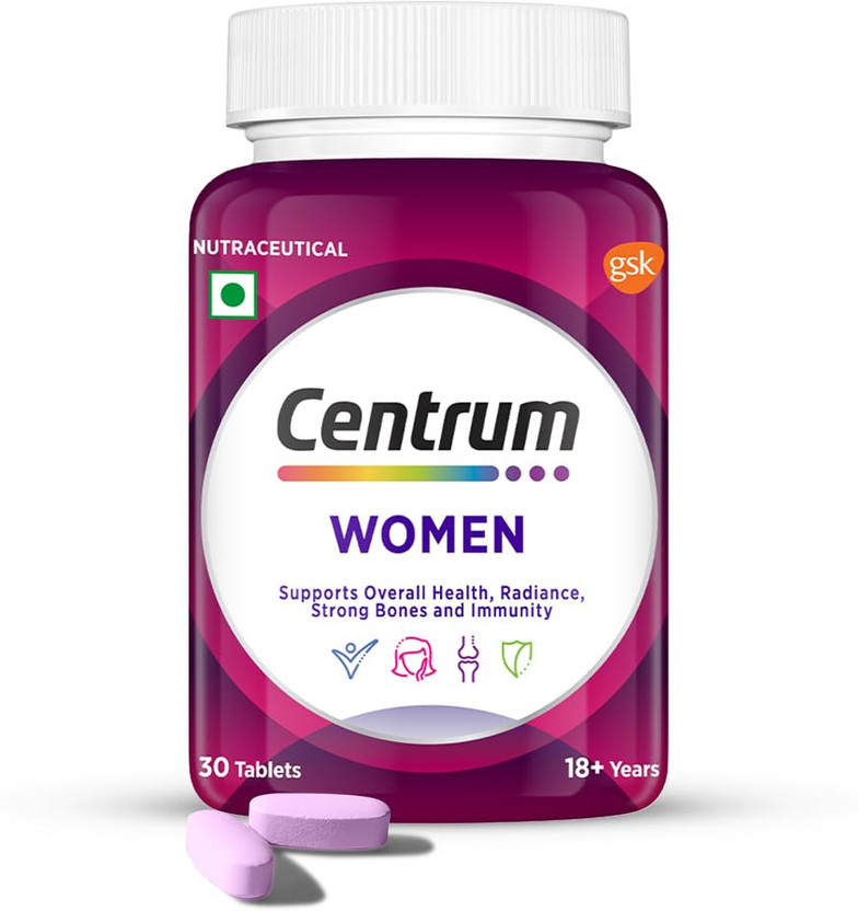 Centrum Women|Supports Overall Health (Veg) |World's No.1 Multivitamin(30 Tablets)