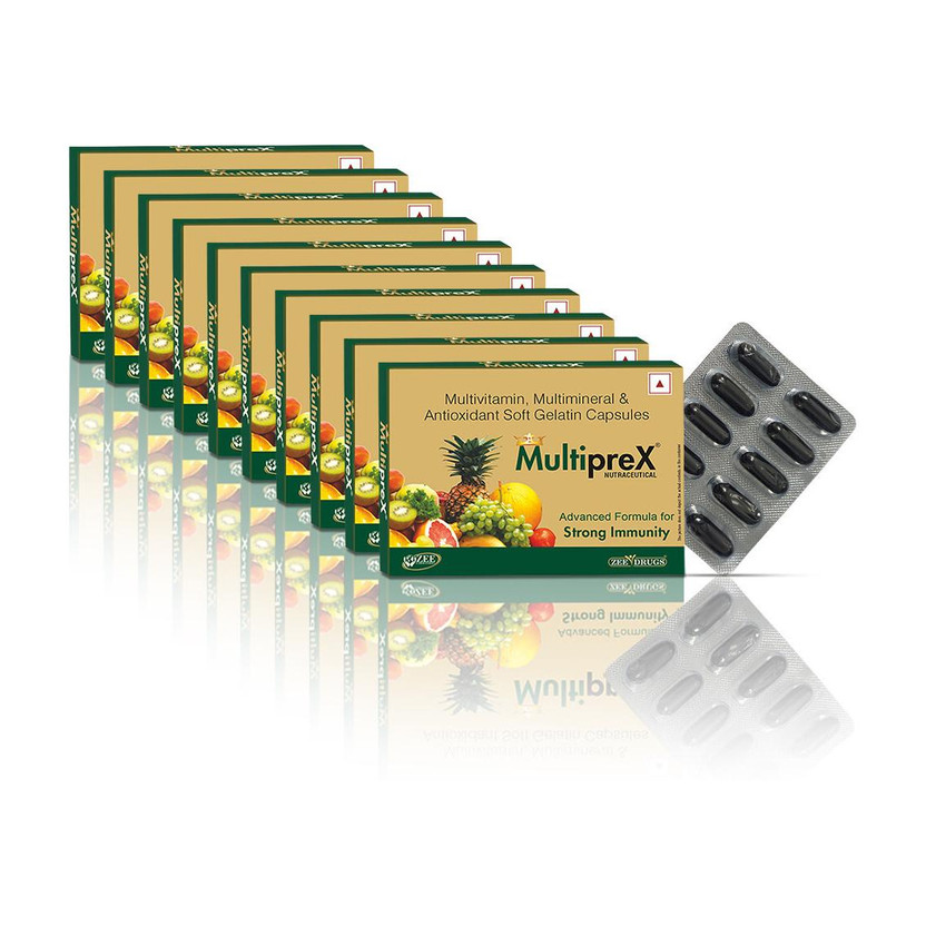 Multiprex Multivitamin & Multimineral Capsules Boost Overall Wellness-Pack of 10(10 x 10 Capsules)
