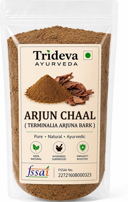 TRIDEVA AYURVEDA Arjun Bark Powder 100% Pure & Natural Fine Powder for Juice, Kadha & Herbal Use(450 g)