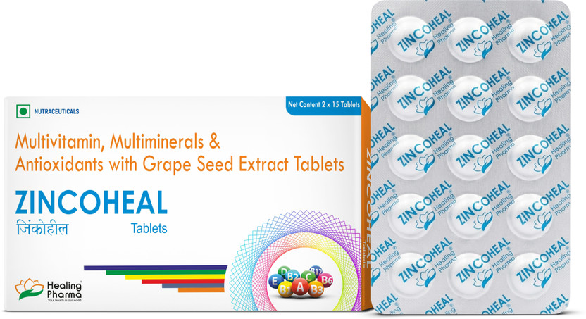 healing healing pharma Zincoheal Zinc & Vitamin C Tablet with Multivitamins | Daily Immunity Booster(2 x 15 Tablets) - Flipkart Deal
