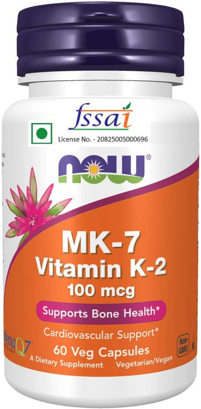 Now Foods MK-7 Vitamin K-2 100 mcg Veg Capsules(60 Capsules)