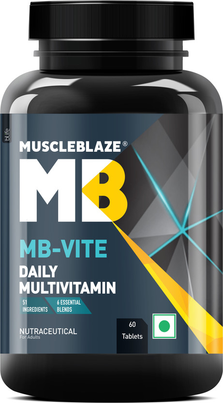 MUSCLEBLAZE MB-Vite Daily Multivitamin with 51 Ingredients & 6 Blends(60 Tablets)
