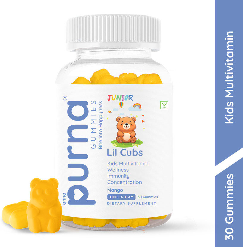 Purna Gummies Kids Multivitamin Gummies For Growth, Immunity and Health - 30 Gummies(30 No)